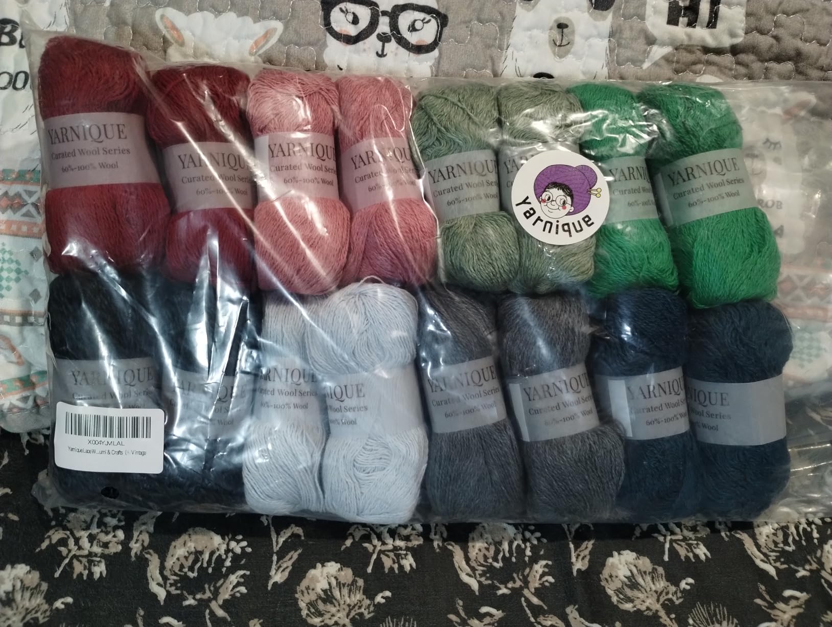 Lace Weight Wool Yarn Gift Set - 16 Colors (400g, 3,520 Yards) with Knitting Needle Set & Crochet Hook, 16 Mini Skeins (25g Each) for Knitting, Crochet & Colorwork (Vibrant Gift Set) customer photo 1