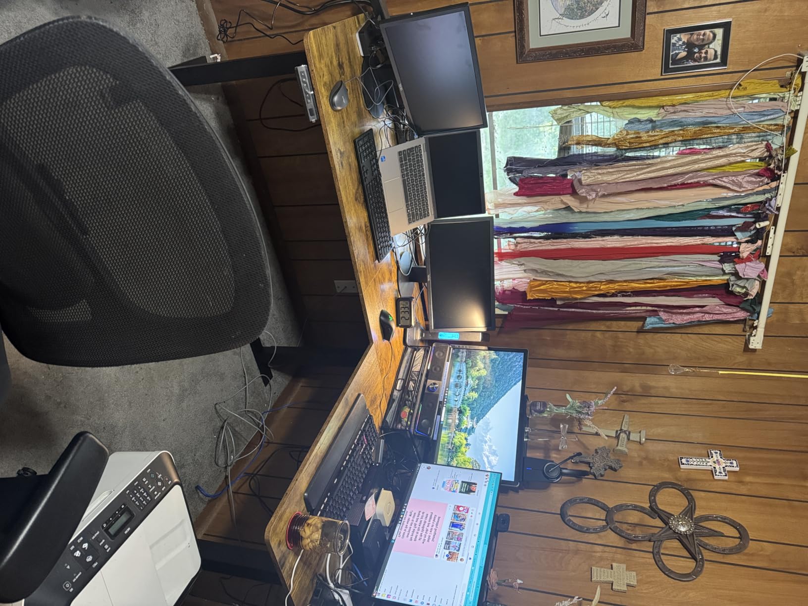 Cubiker Reversible L Shaped Standing Desk - 63 x 55 Inch Electric Adjustable Height Corner Standing Desk, Ergonomic Sit Stand Up Table with 3 Memory Buttons, Splice Board for Home Office, Black Walnut customer photo 2