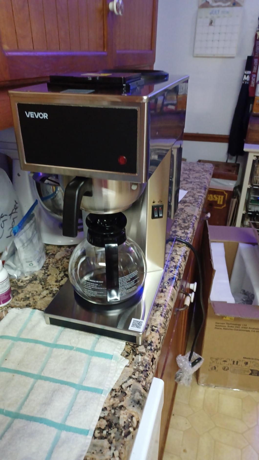 VEVOR Commercial Drip Coffee Maker 12 Cups Coffee Machine with 2 Glass Carafes and 2 Decanter Warmer Plates, Stainless Steel customer photo 2