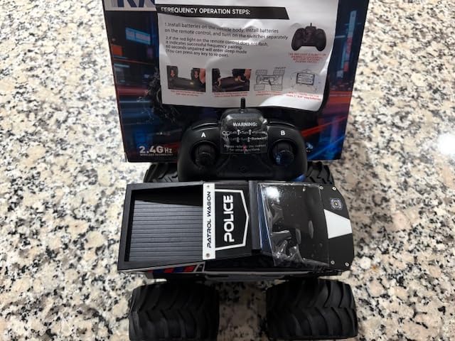 Police Remote Control Car, 1:18 Cyber Truck Remote Control Car, 2.4 GHz Waterproof Amphibious RC Cars, 4WD All Terrain Off-Road Pickup, 360 Rotatable Monster Truck Toys for Boys RC Cars Ages 6+ customer photo 2
