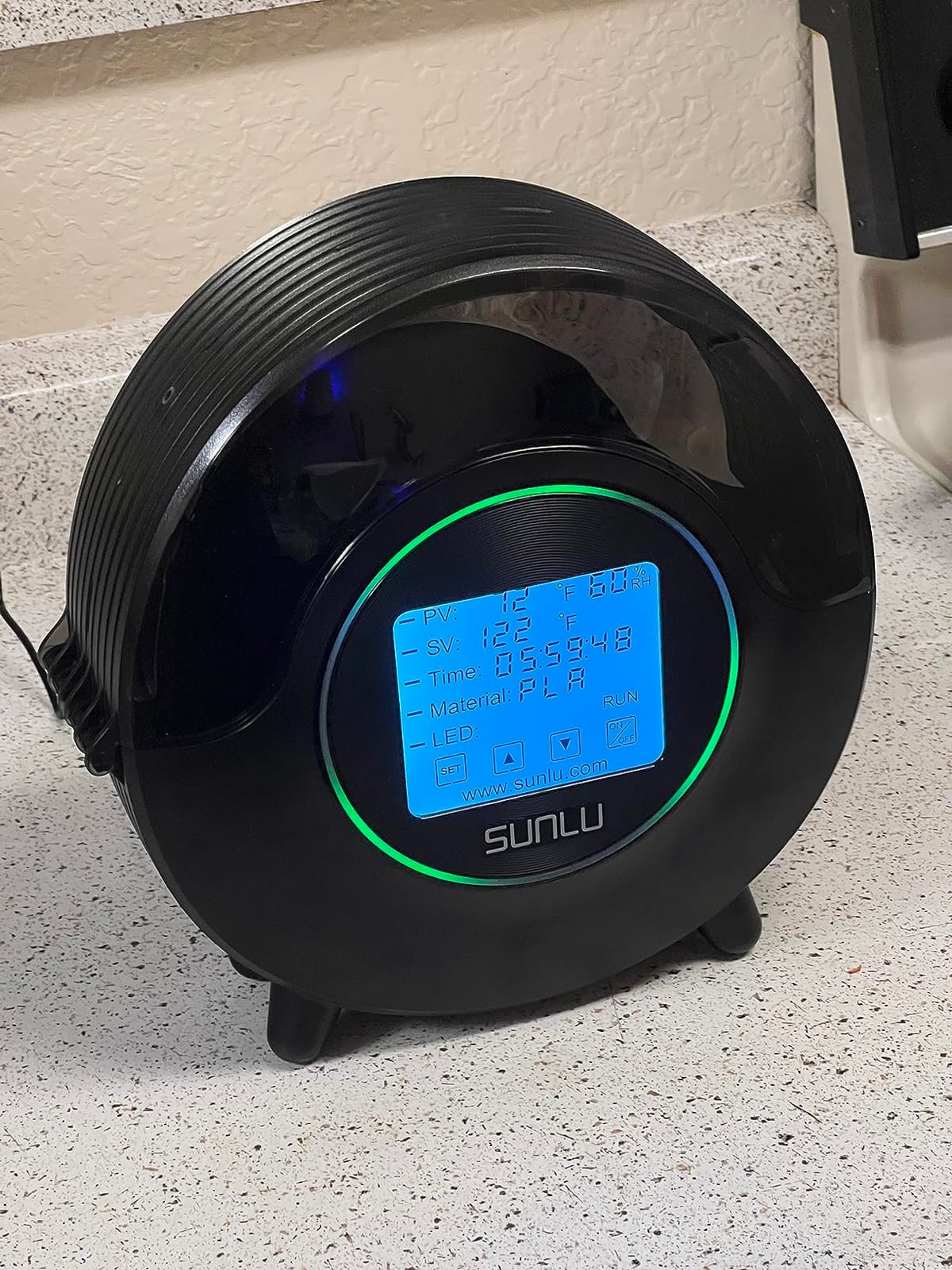 SUNLU Official Filament Dryer S2, for PLA PETG ABS Filament, Black | Upgraded 3D Filament Dryer with 360° Heating Fan, Filament Dehydrator, One-Key Set with 4.6