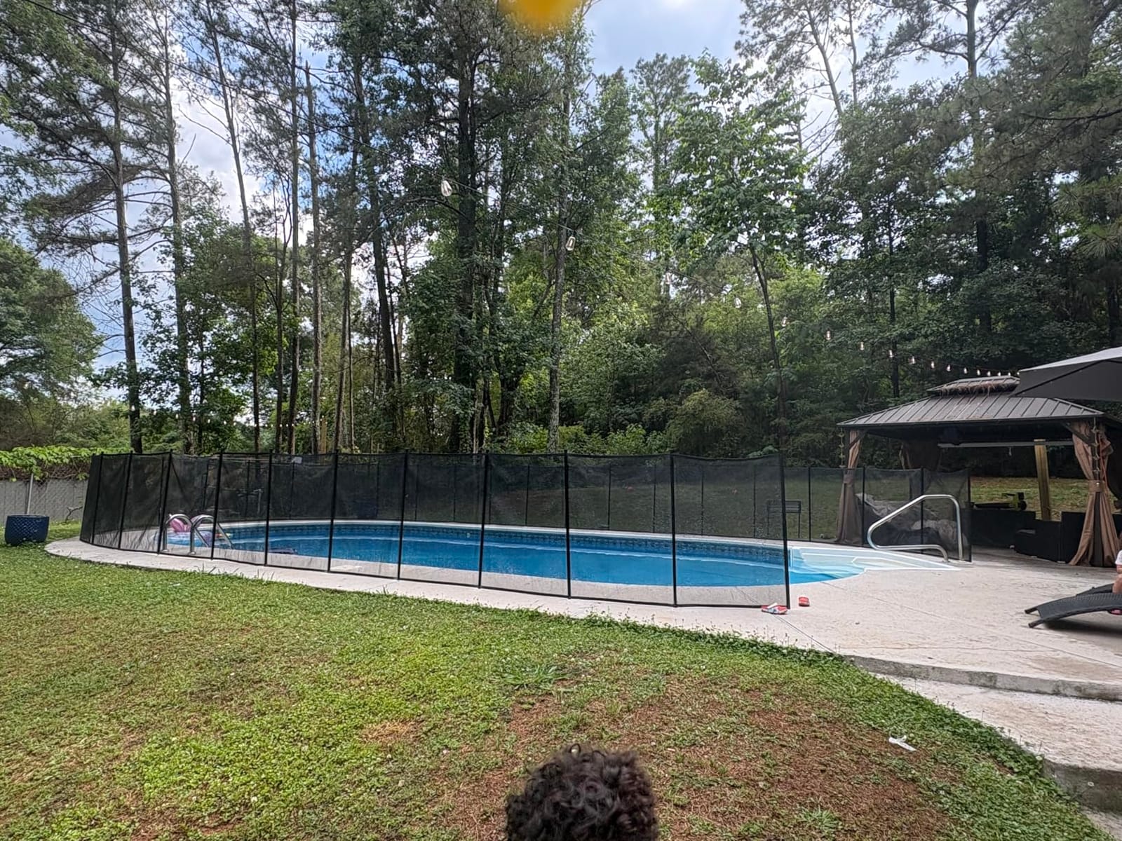 4×48FT Pool Fence, 350gsm Teslin Mesh Pool Safety Fence, Black customer photo 2