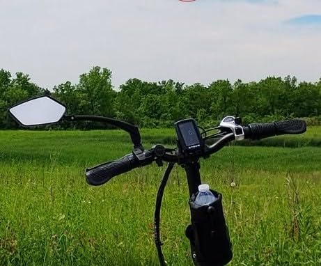 COICER E Bike Mirror Handlebar Mount, Bicycle Rearview for Handlebar | 1PCS 360° Adjustable and Rotatable, Safe Wide HD, for Scooter, Motorcycle, MTB, Foldable Shake-Free Durable Ebike Accessories customer photo 1