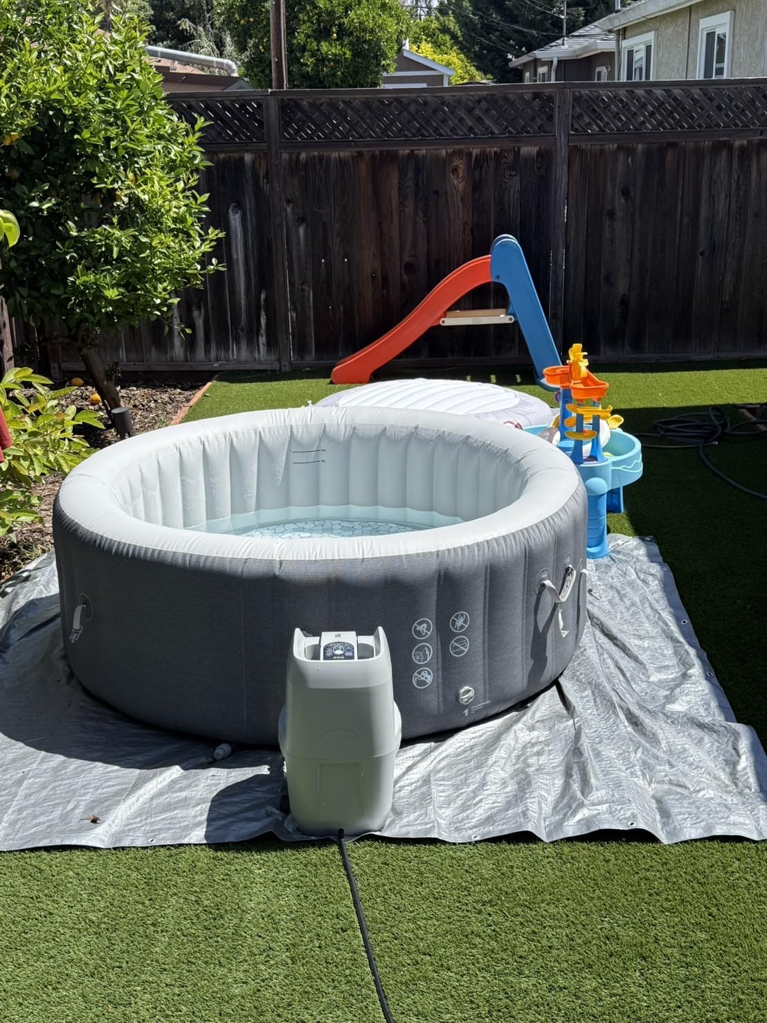 SaluSpa Hot Springs 4-6 Person Square Inflatable Hot Tub, Energy-Efficient | 40% More Energy-Efficient Than Similar Hot Tubs, Wi-Fi Compatible, 140 Soothing Jets, Ultra-Durable Design, 5-Minute Setup customer photo 1