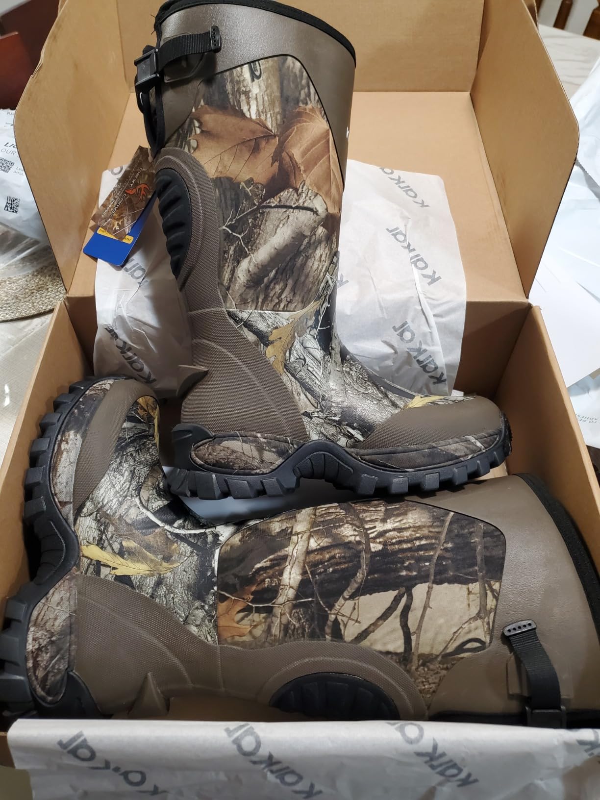 Kalkal Snake Boots for Men, Hunting Boots Waterproof Insulated Outdoor Rubber Boots, with 5mm Neoprene Anti-slip Snake Boots for Hunting Working Farming Gardening Fishing customer photo 2