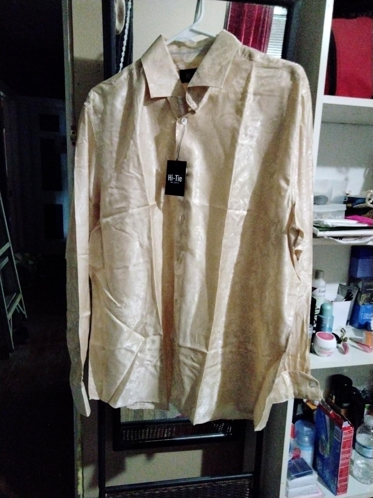Hi-Tie Men's Dress Shirt Casual Long Sleeve Button Down Shirts customer photo 2