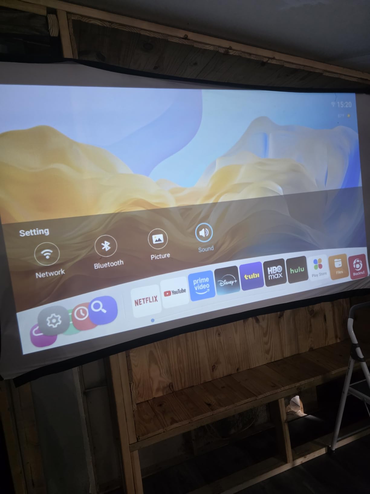 Outdoor Projector with Netflix Built-in, 4K Support Smart Projector 3500 Brightness with WiFi and Bluetooth, Auto Focus & Keystone, 360°Rotatable Stand Portable Movie Projectors for Home Theater customer photo 1