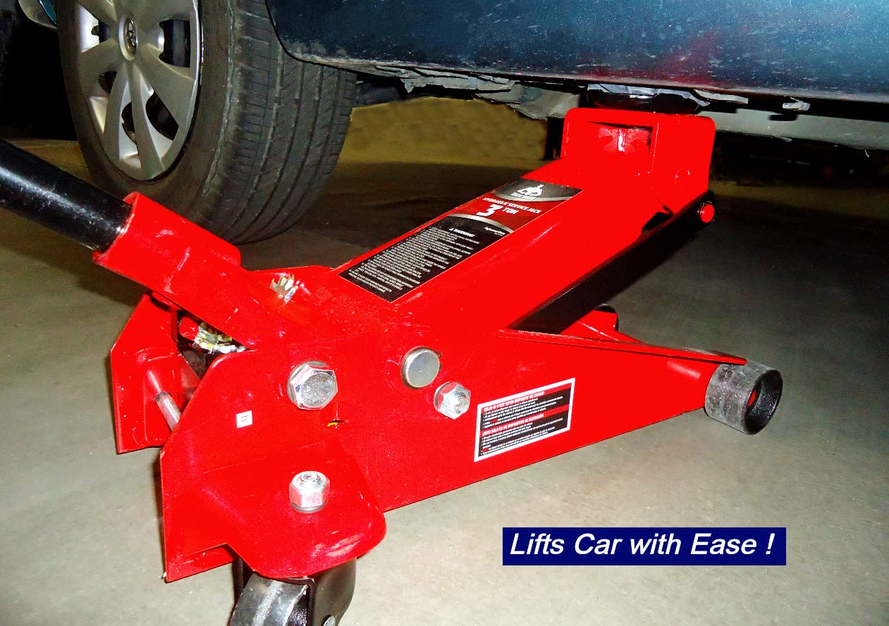 Jack Boss Floor Jack 3 Ton Capacity Fast Lift Service Jack Steel Heavy Duty Hydraulic Car Jack Black customer photo 2