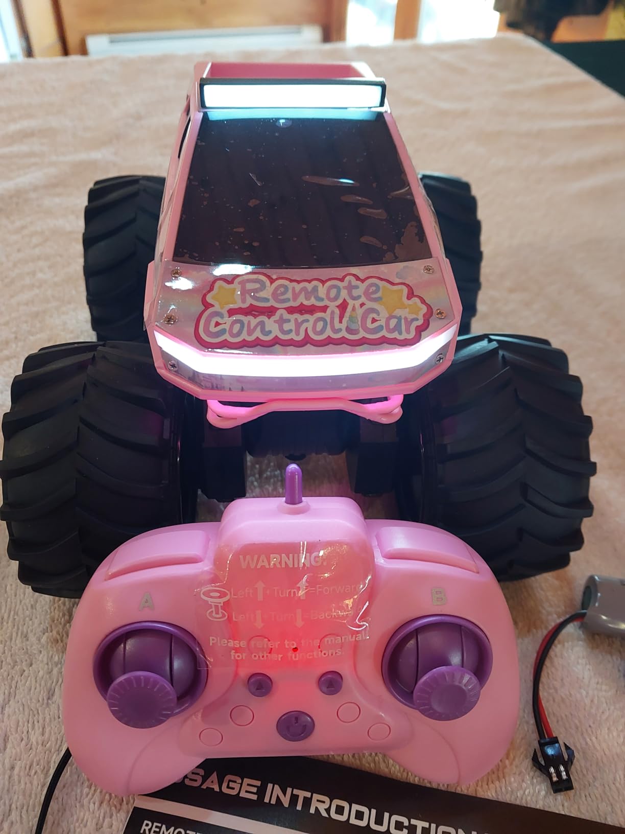 Qrytoi Police Cyber Remote Control Car, 1:18 Amphibious RC Car for Boys and Girls, 2.4GHz Waterproof Monster RC Car, Remote Control Truck Toys for Kids 6+ customer photo 2