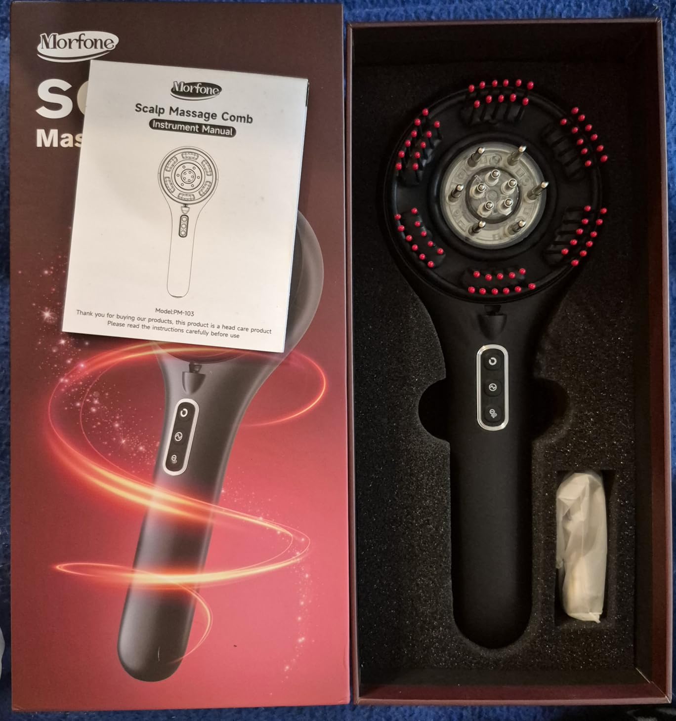 Red Light Hair Brush Scalp Massager, Portable Scalp Massager for Men Women | 3 in 1 hair massager, hair oil massager, IPX7 Waterproof Scalp Massager Comb, Cordless & Portable Adjustable Modes customer photo 2