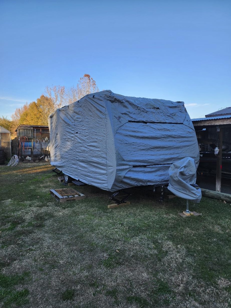 VINPATIO RV Cover 20-22ft: 9 Layers Heavy Duty RV & Trailer Cover, Travel Trailer Cover, Camper Cover, Toy Hauler Cover with Extra Windproof Straps, Tongue Jack Cover, Gutter Covers customer photo 2