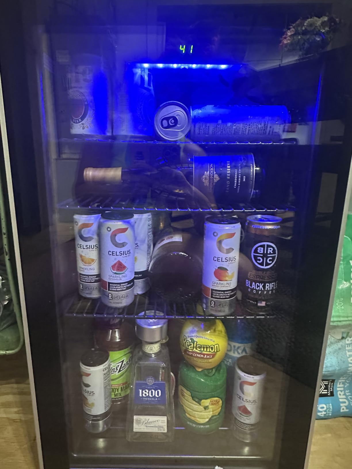 Antarctic Star 12 Bottle Wine Cooler Beverage Refrigerator Mini Fridge Clear Glass Door Quiet Counter Top Cellar for Beer Soda Bar 1.3 cu.ft customer photo 2