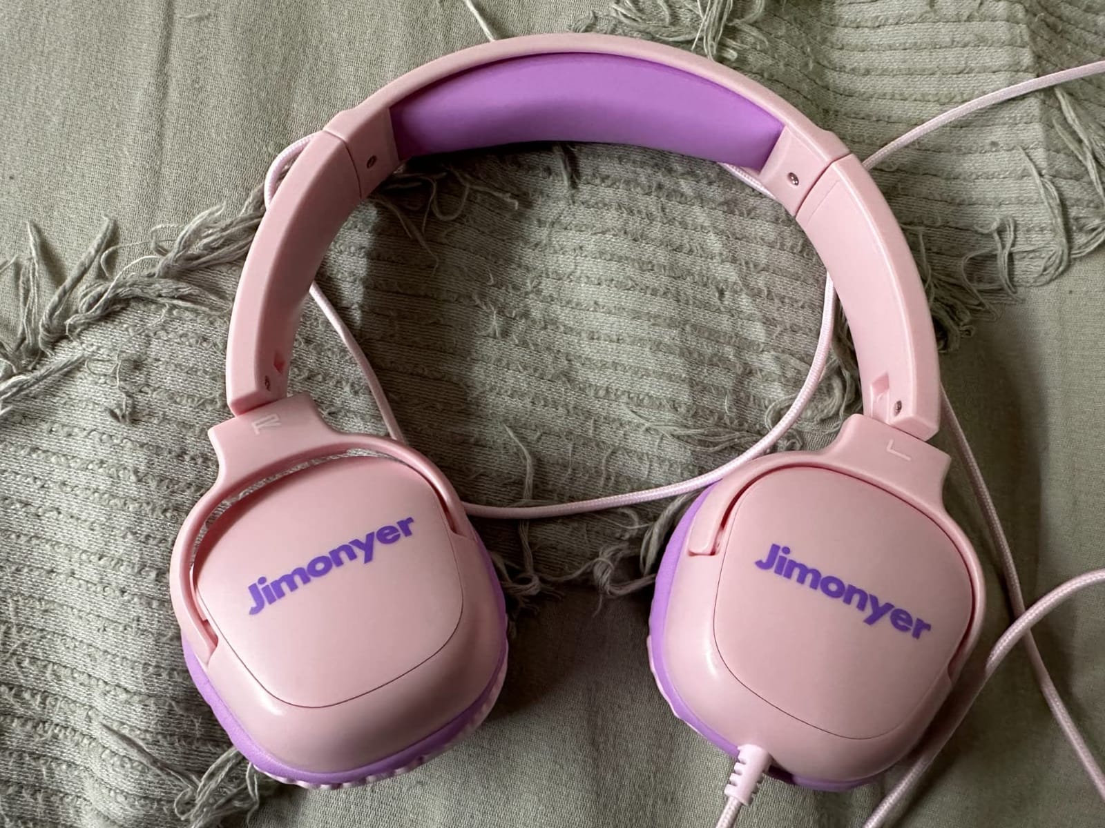 Jimonyer Kids Headphones with Safe Volume Limited for School (GreenPurple) customer photo 2