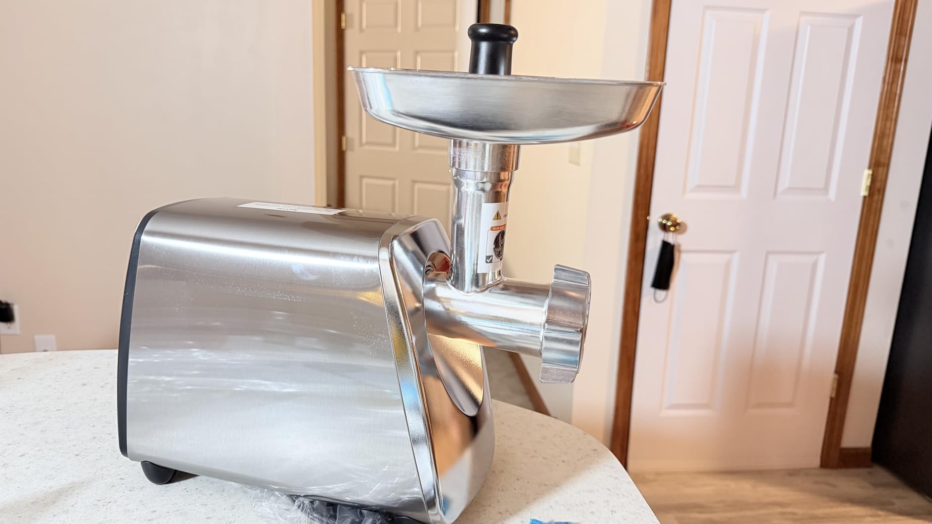 AAOBOSI #12 Meat Grinder Heavy Duty, 3000W Electric Meat Grinder for Hunting with All-Metal Gearbox & Reverse Function, Built-in Storage Box, All-Stainless Body for Deer Wild Game Processing customer photo 2