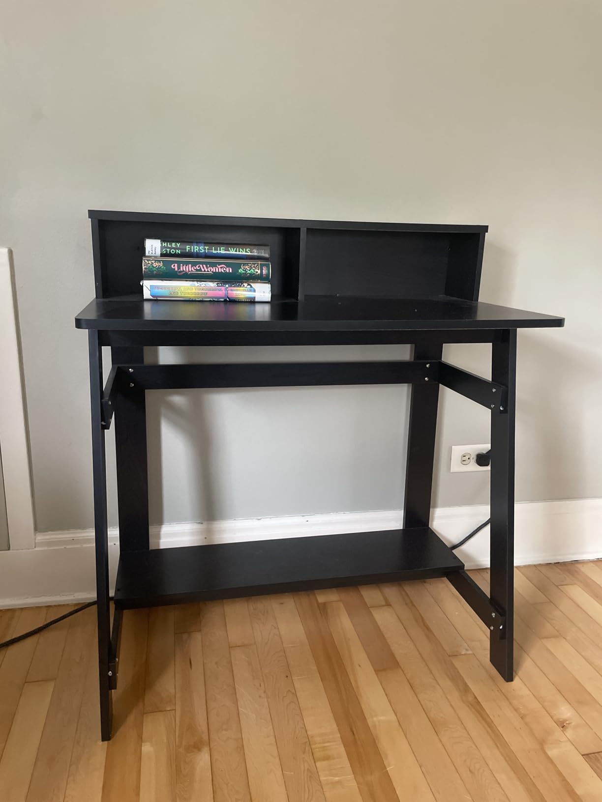 Furinno Jaya Desk, 39.2 Wide Computer Desk with Drawer, Darkwood customer photo 2