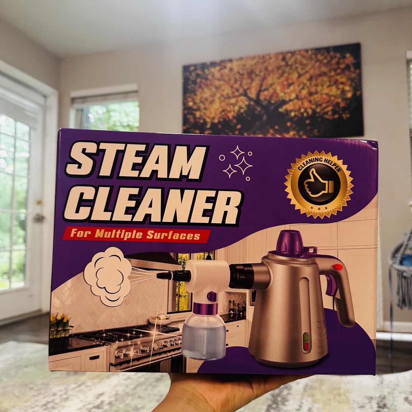 Handheld Steam Cleaner for Home, Pressurized Multi Purpose Steamer for Cleaning Upholstery Bed Furniture Couch Carpet Car with 14 Accessories & Safety Lock customer photo 1
