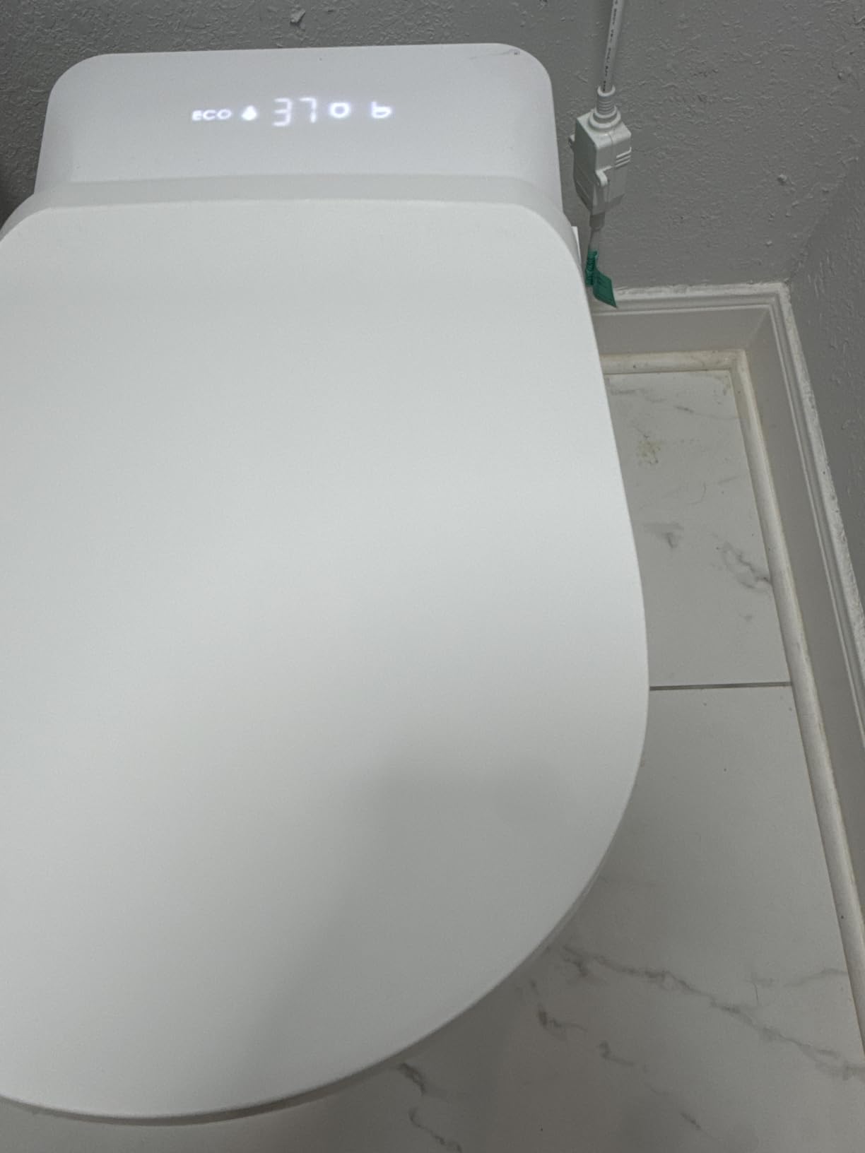 LOUPUSUO Luxury Smart Toilet with Warm Water Sprayer and Dryer | Auto-Open/Close Lid Heated Seat for Bathrooms, Multiple Cleaning Modes, Air Purification, Foot Sensor (WHITE 15 PROMAX) customer photo 2
