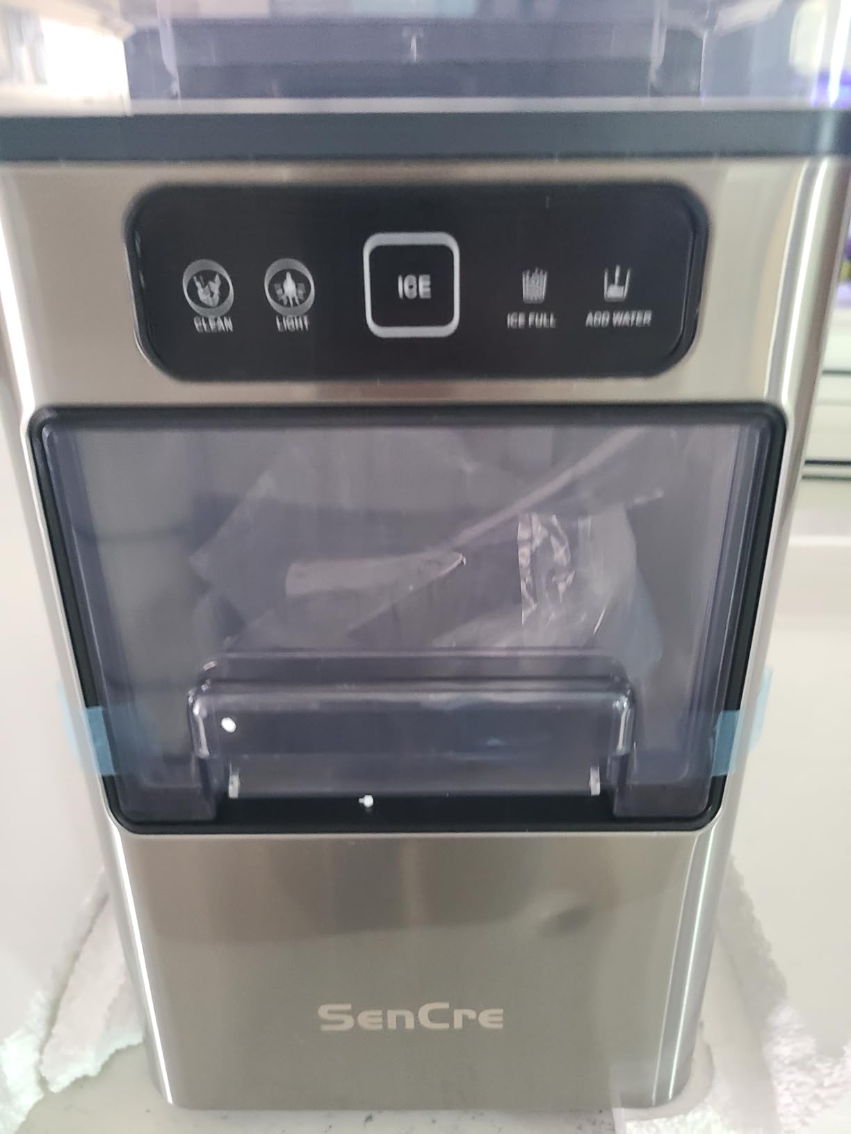 Nugget Ice Maker 40lbs/Day Countertop Ice Makers Chewable Pellet Ice | Ice Machine Ready in 5-Mins One-Click & Self-Cleaning Crushed Sonic Ice with Scoop&Basket for Home/Kitchen/Office Stainless customer photo 2