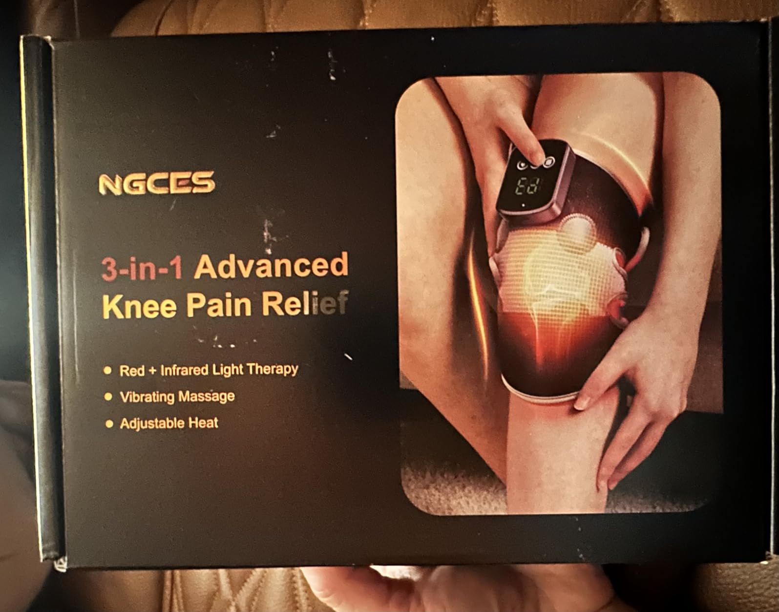 Knee Massager with 5 Heat and Red Light Therapy, Cordless Heated Knee Brace | 4-Zone Vibration, 5 Heat Levels, 240 LEDs 660nm & 850nm Infrared Light Therapy, 5000mAh Rechargeable, LED Display customer photo 2