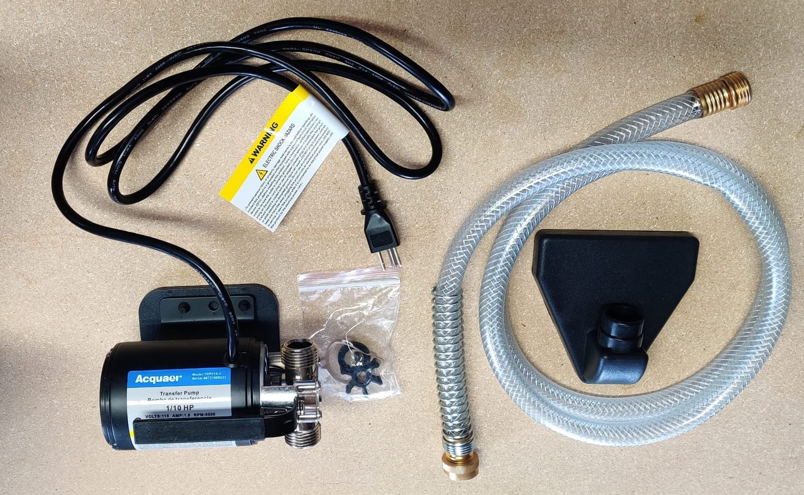 Acquaer Utility Water Transfer Pump 1/10 HP Portable Electric with Suction Hose Kit, Low Suction Water Removal for RV,Water Beds, Pools, Rain Barrel, Aquariums customer photo 2
