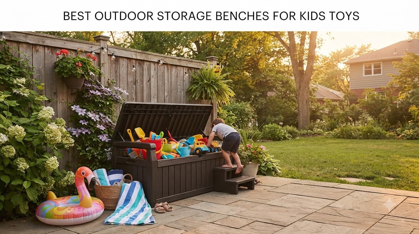 best outdoor storage benches for kids toys