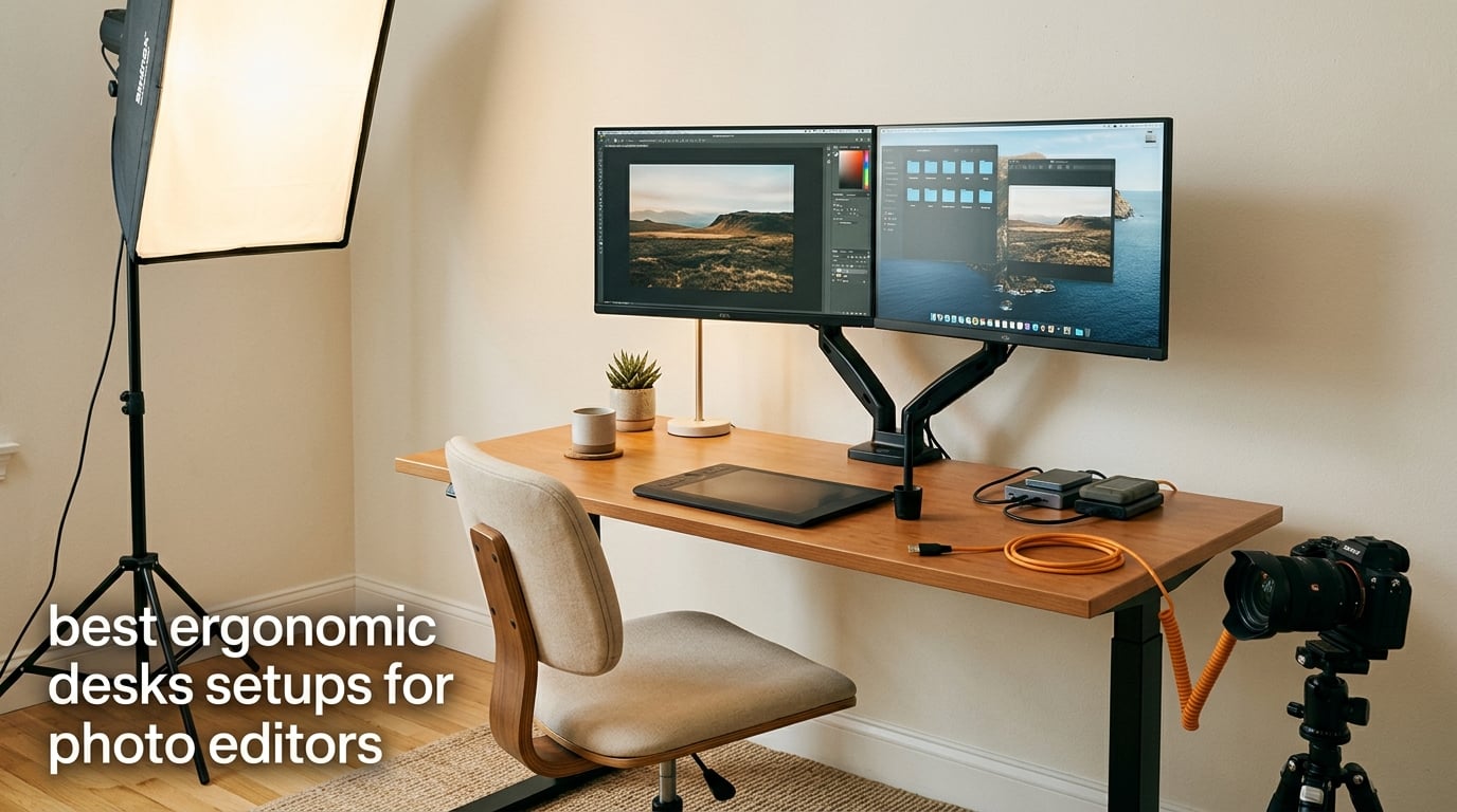best ergonomic desks setups for photo editors