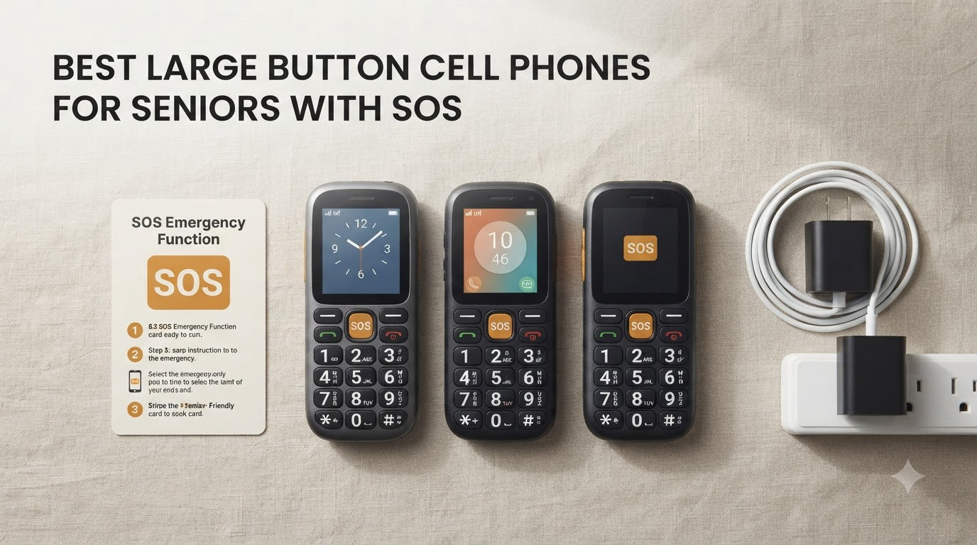 best large button cell phones for seniors with sos