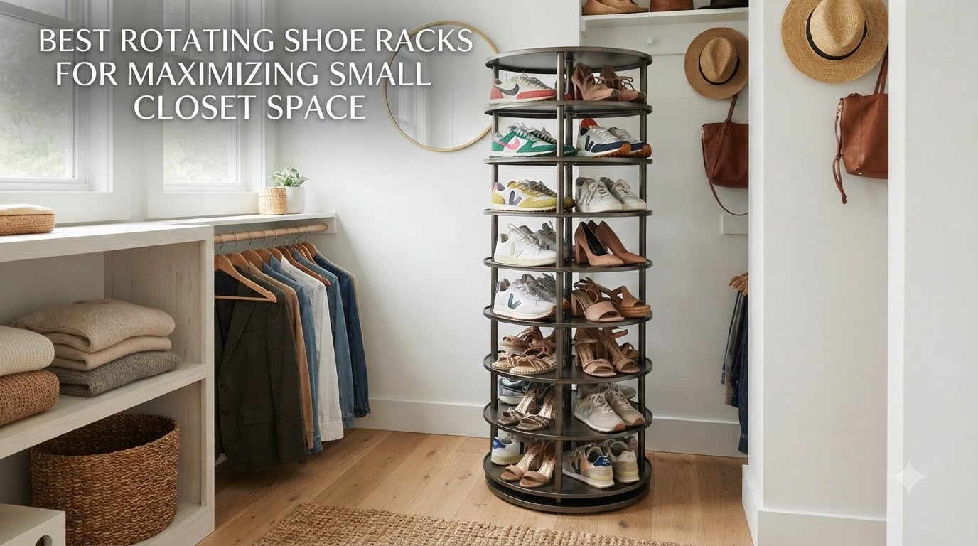 best rotating shoe racks for maximizing small closet space