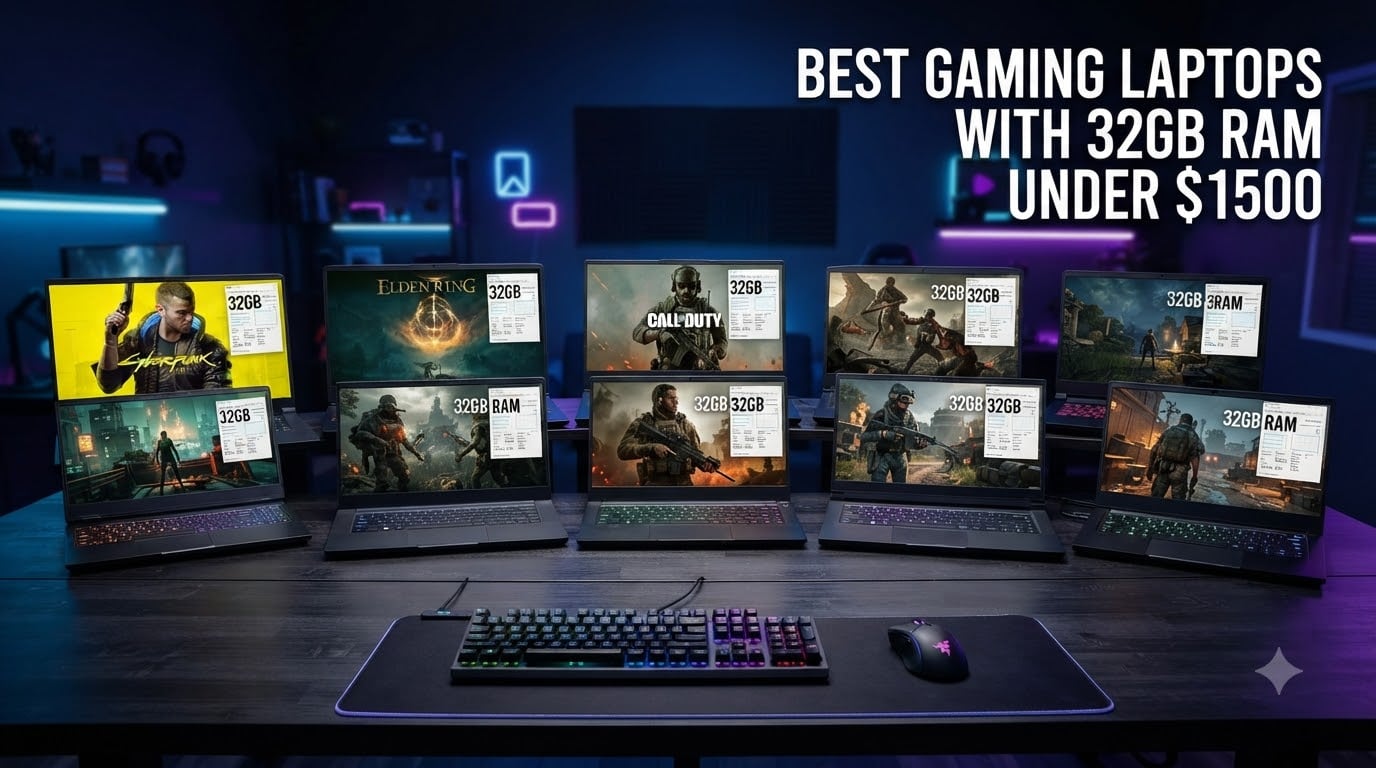 best gaming laptops with 32gb ram under $1500