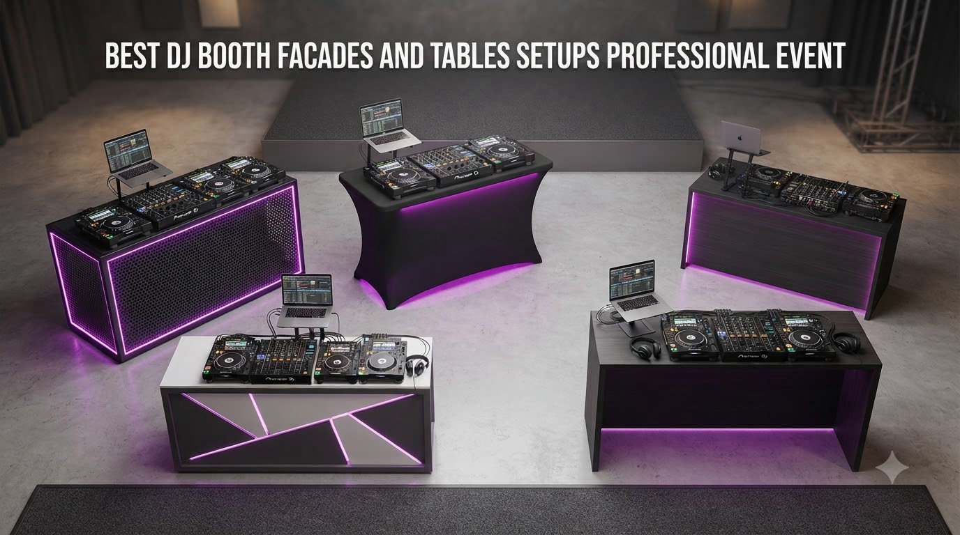 best dj booth facades and tables setups professional event