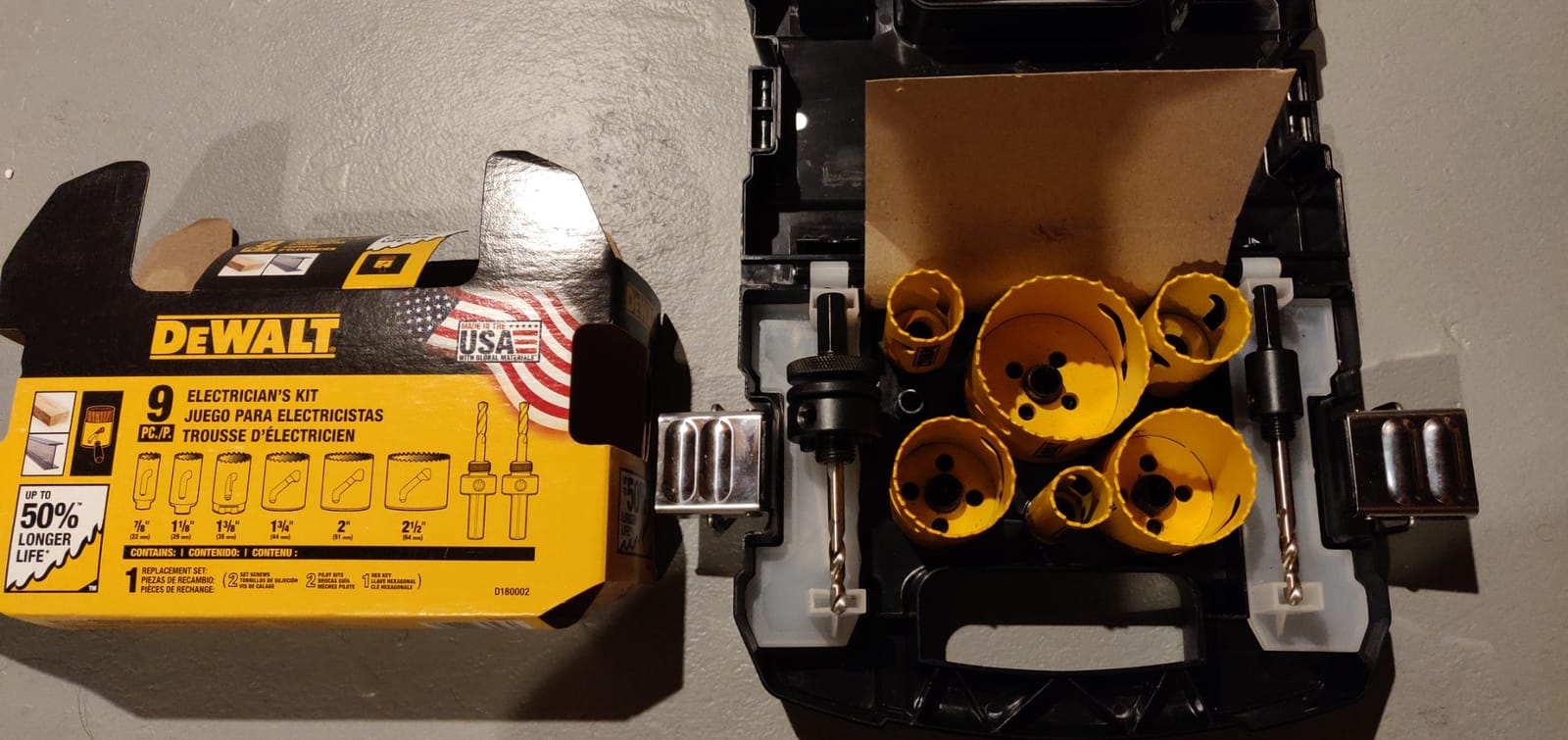 DEWALT Hole Saw Kit, Standard Electrician's Set, Bi-Metal (D180002), Yellow customer photo 2