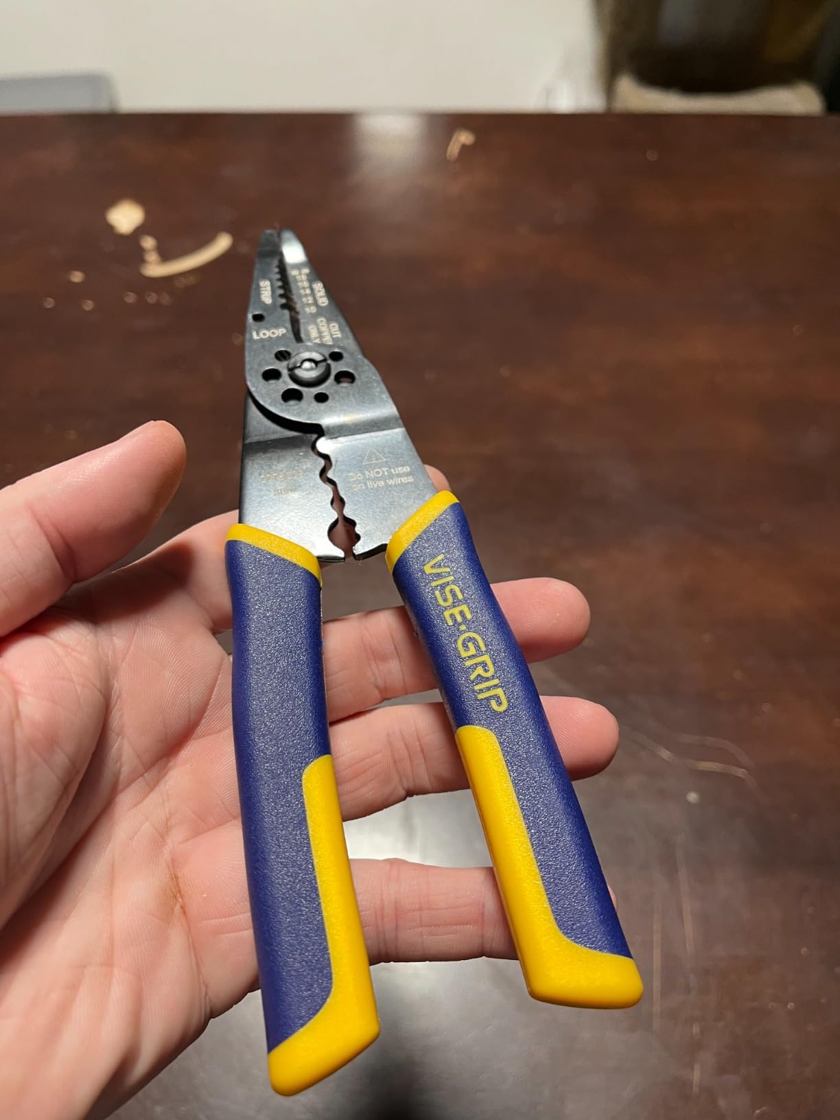 IRWIN Vise-Grip Wire Stripper, 8 Inch, Cuts 10-22 AWG, Plier Style Nose, ProTouch for Comfort, Blue (2078309) customer photo 1