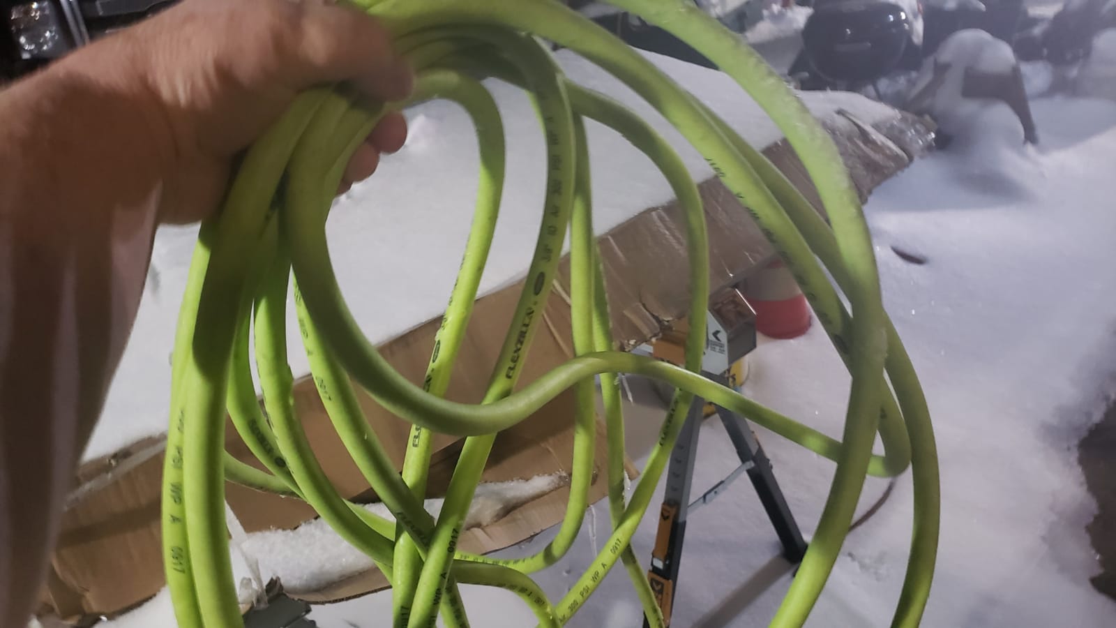 Flexzilla Air Compressor Hose, 3/8 in. x 50 ft., 1/4 in. MNPT Fittings, No-Kink, All Weather, Lightweight, Premium Hybrid Polymer, 300 PSI, ZillaGreen customer photo 2
