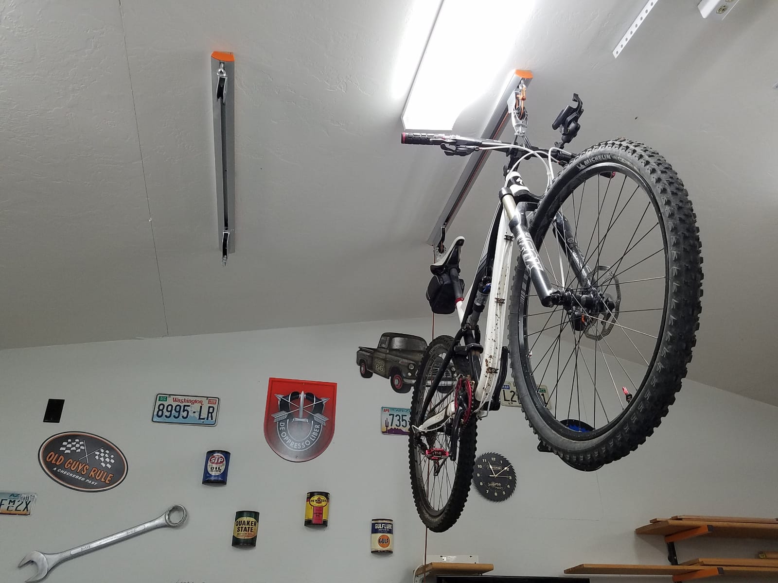 RAD Cycle Products Rail Mount Bike and Ladder Lift for Your Garage or Workshop Holds up to 75 Pounds No Mounting Board Needed customer photo 1