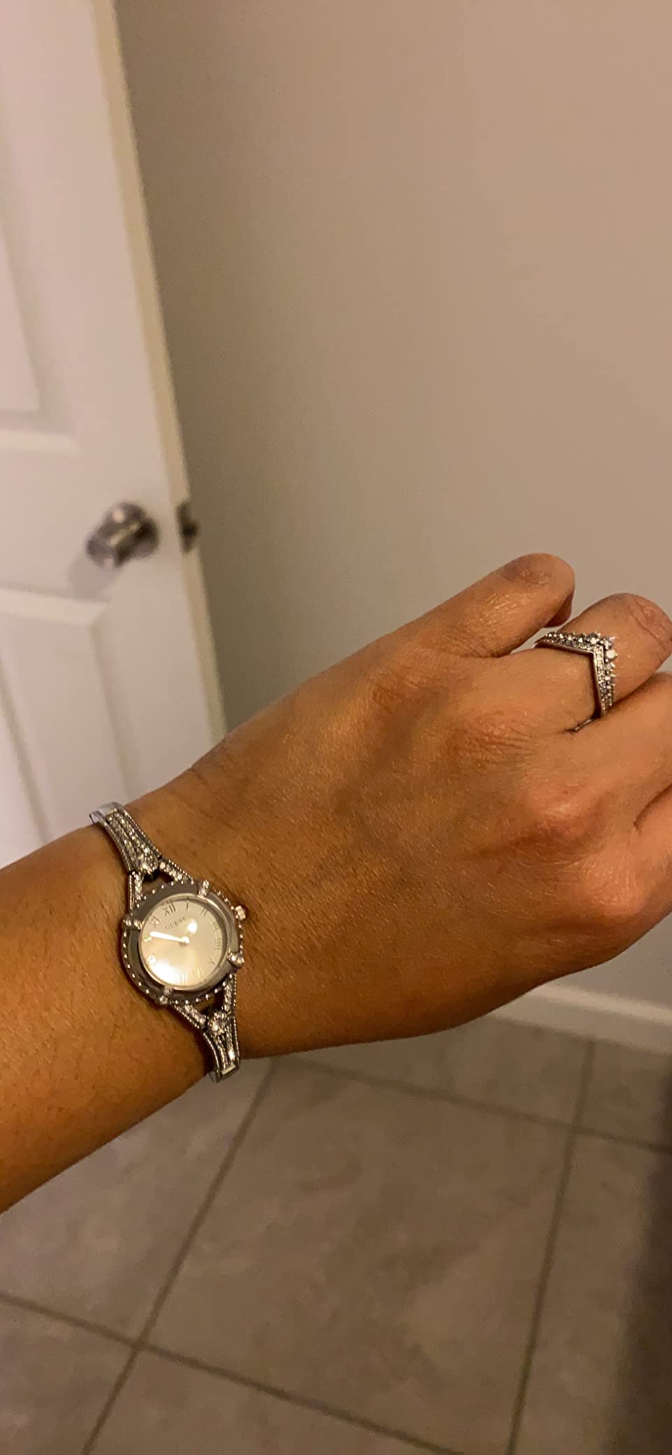 GUESS Silver-Tone Petite Crystal Watch customer photo 1