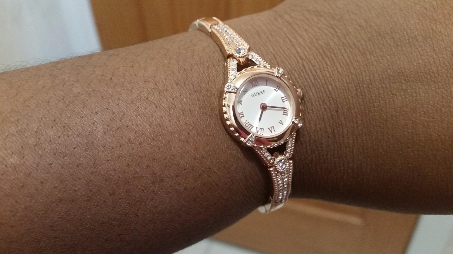 GUESS Silver-Tone Petite Crystal Watch customer photo 2