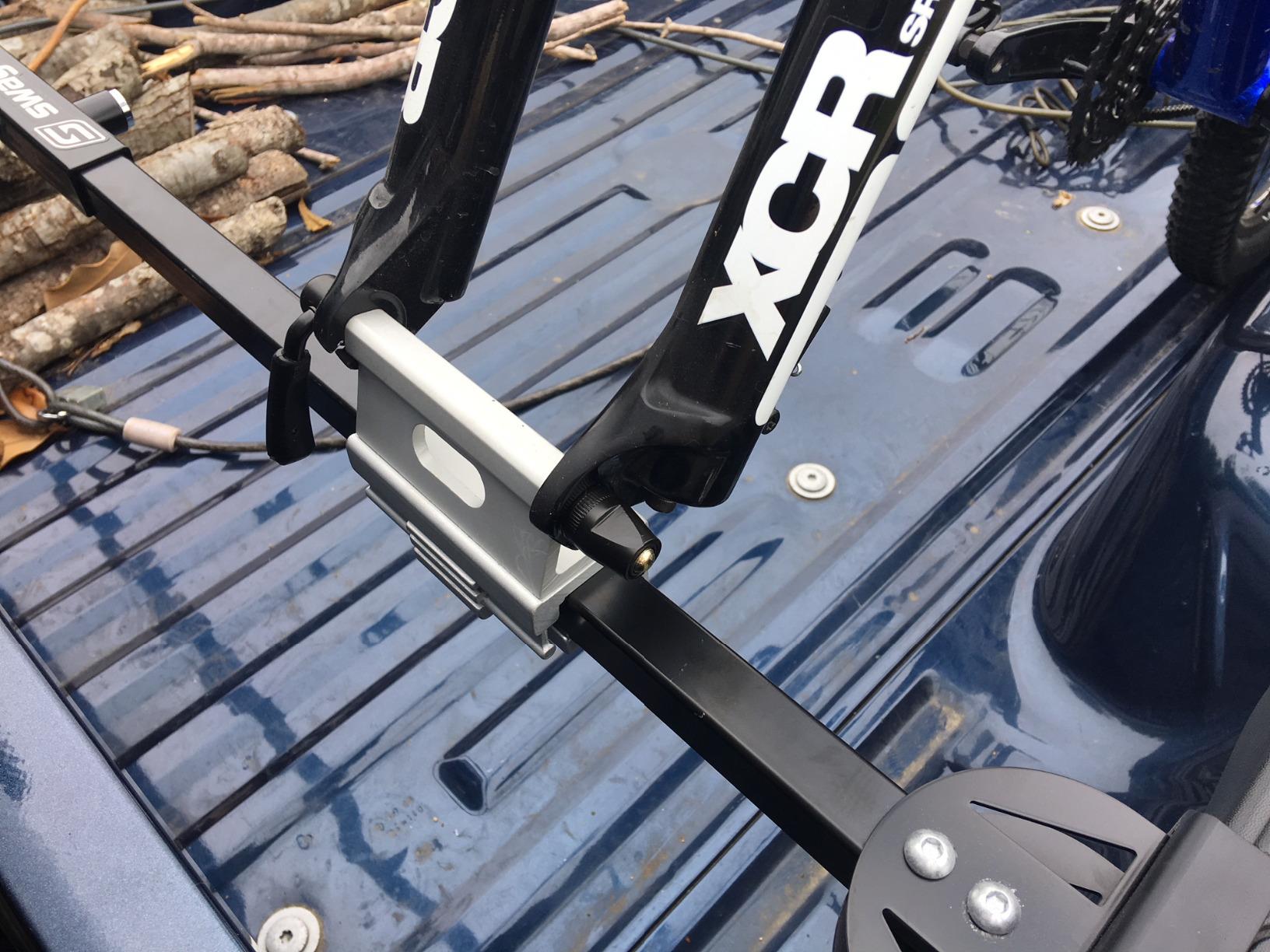 Swagman Pick Up Truck Bed Bike Rack – Compression Fits on the edge of your Pick Up Truck Box, Fork Mount Carrier for 9mm Quick Release Bikes customer photo 2