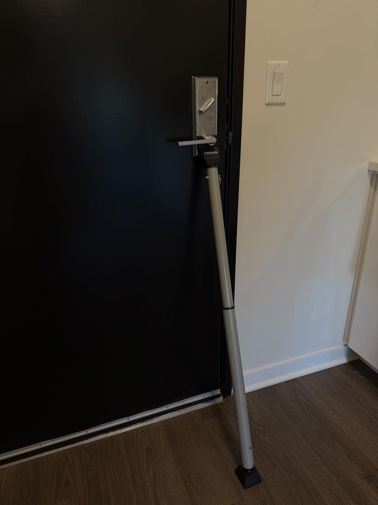 BRINKS Door Security Bar - Adjustable Brinks Door Security Bar for Travel, School, Dorm and Home - Door Jammer for Hinged Doors and Sliding Door Security – Silver customer photo 2