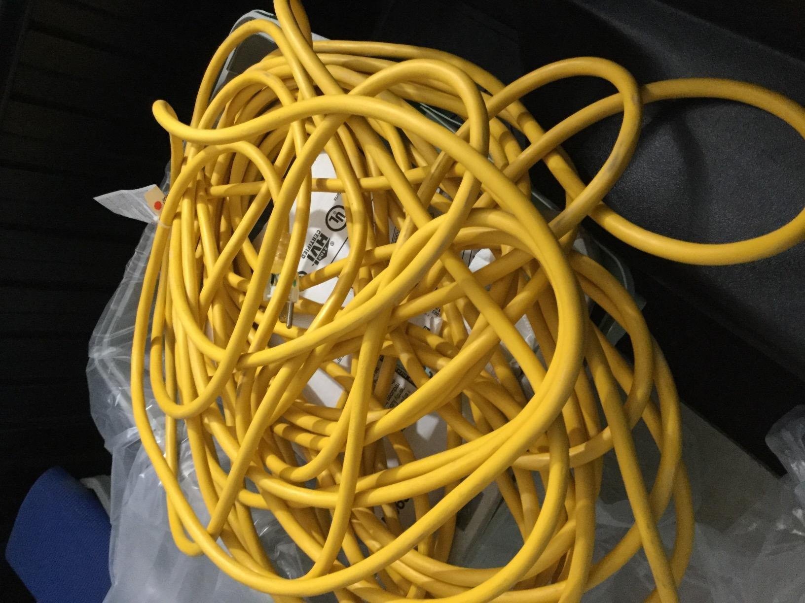 IRON FORGE CABLE 25 ft Lighted Outdoor Extension Cord - 12/3 SJTW Heavy Duty Yellow Extension Cable Extension Cable with 3 Prong Grounded Plug for Safety, 15AMP -Great for Garden and Major Appliances customer photo 1