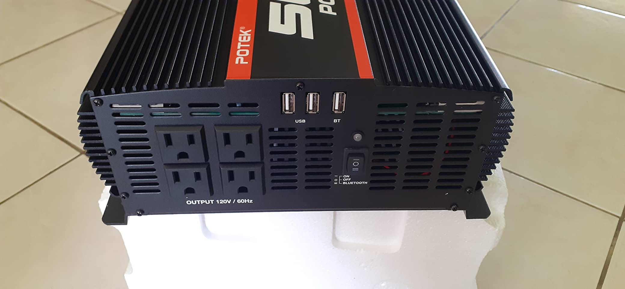 POTEK 5000W Modified Sine Wave Inverter, 12V DC to 110V AC, 10000W Peak customer photo 2