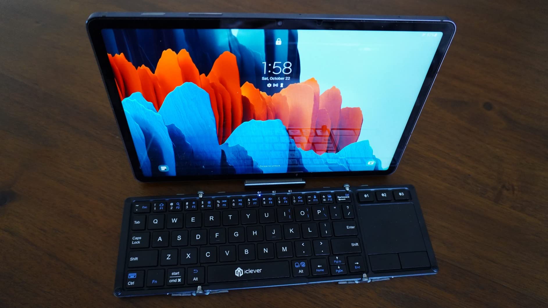 iClever BK08 Foldable Keyboard with Touchpad for Phone and Tablet, Gray customer photo 1