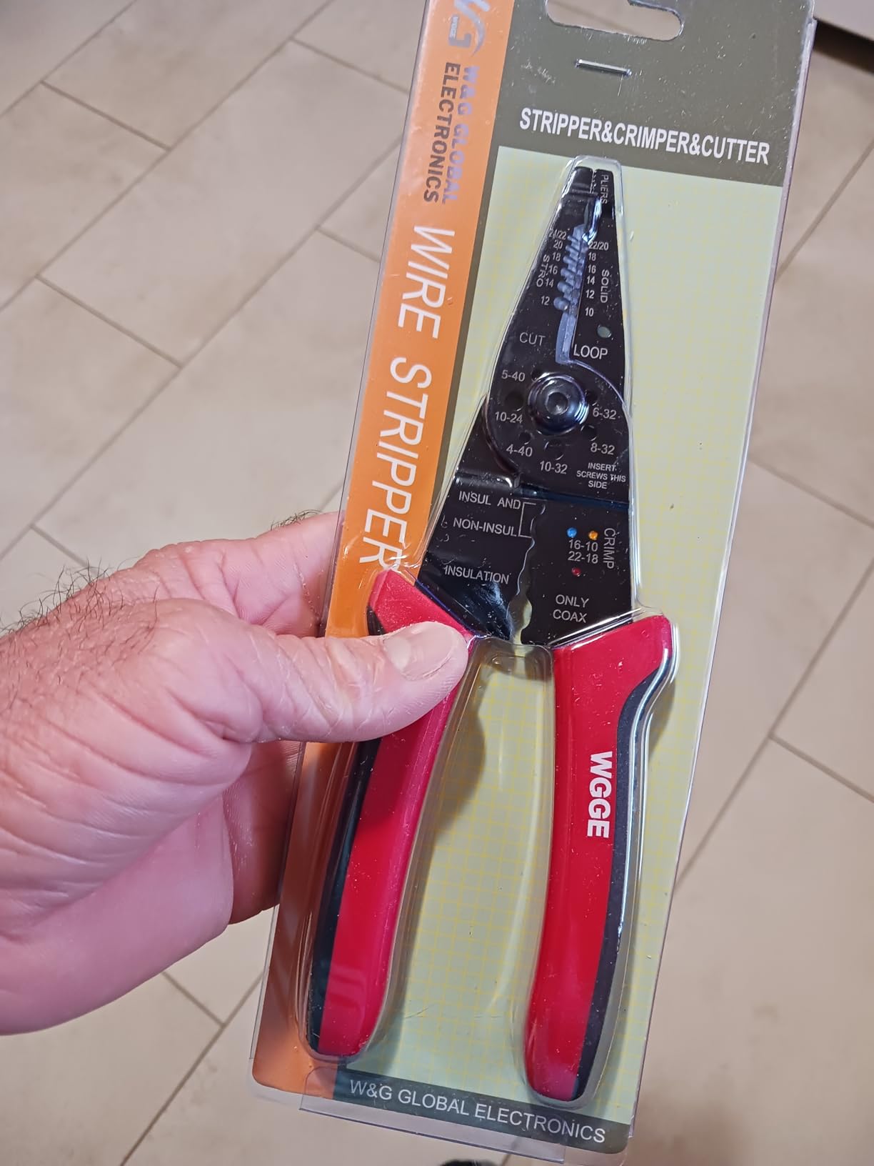 WGGE WG-015 Professional Wire Stripper, Wire Cutter and Wire Crimper 8-inch customer photo 2