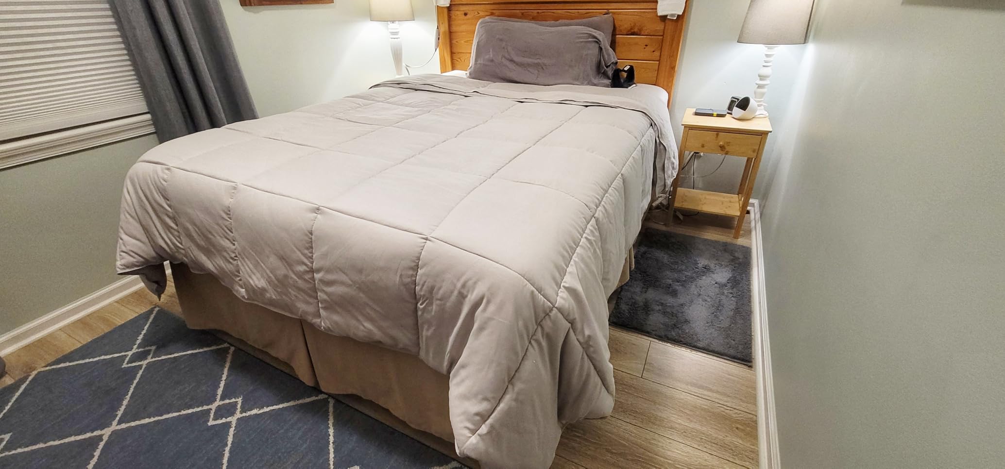Bare Home Queen Comforter Set - 1800 Ultra Soft (Queen, Light Grey) customer photo 1