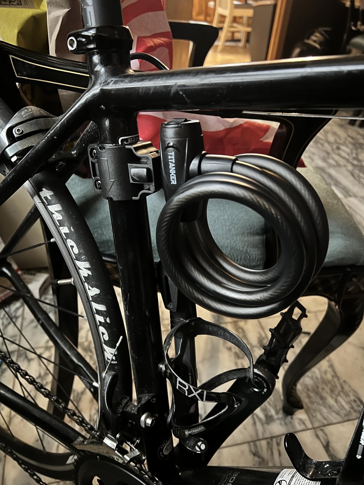 Titanker Bike Lock, 1/2 Inch Thick Bike Lock Cable Coiled Secure Bicycle Lock with Keys Scooter Lock Bike Locks Heavy Duty Anti Theft Bike Cable Lock with Mounting Bracket (4Feet, 6 Feet) customer photo 2