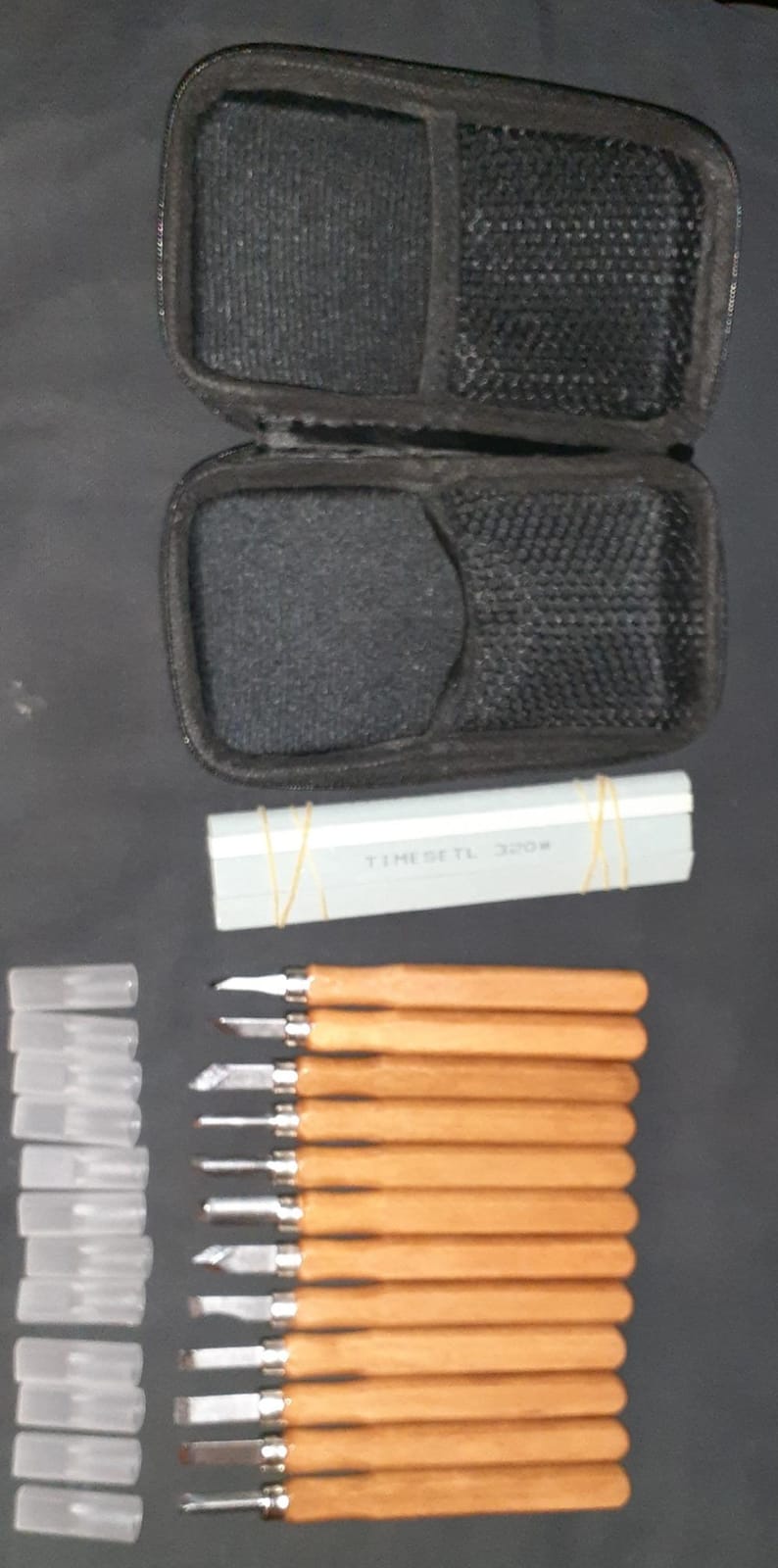 TIMESETL 17Pack Small Wood Carving Set, 12pcs Wood Carving Tools SK2 Carbon Steel + 4pcs Whetstone + 1pcs Storage Case for Beginners DIY Woodworking Sculpting Whittling with Safety Cap customer photo 2