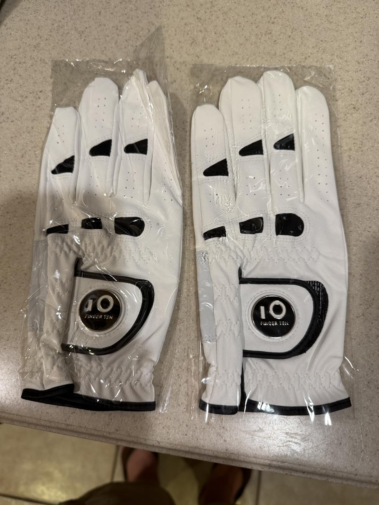 FINGER TEN Golf Gloves Men with Ball Marker 2 Pack customer photo 2