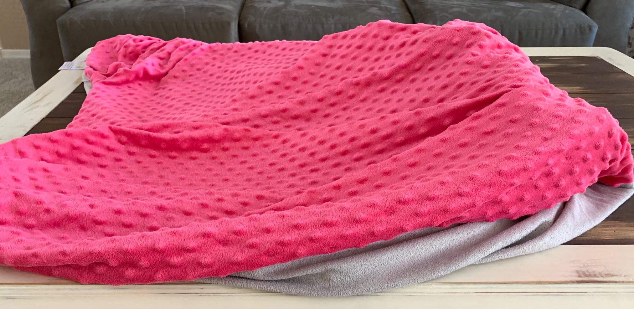 hazli Super-Soft Kids Weighted Blanket 5 Pounds - Weighted Blanket for Kids - Easy to Clean, Washable Minky Cover - 36x48 Inches 5lbs Child - Small Heavy Blanket for Girls and Boys customer photo 1