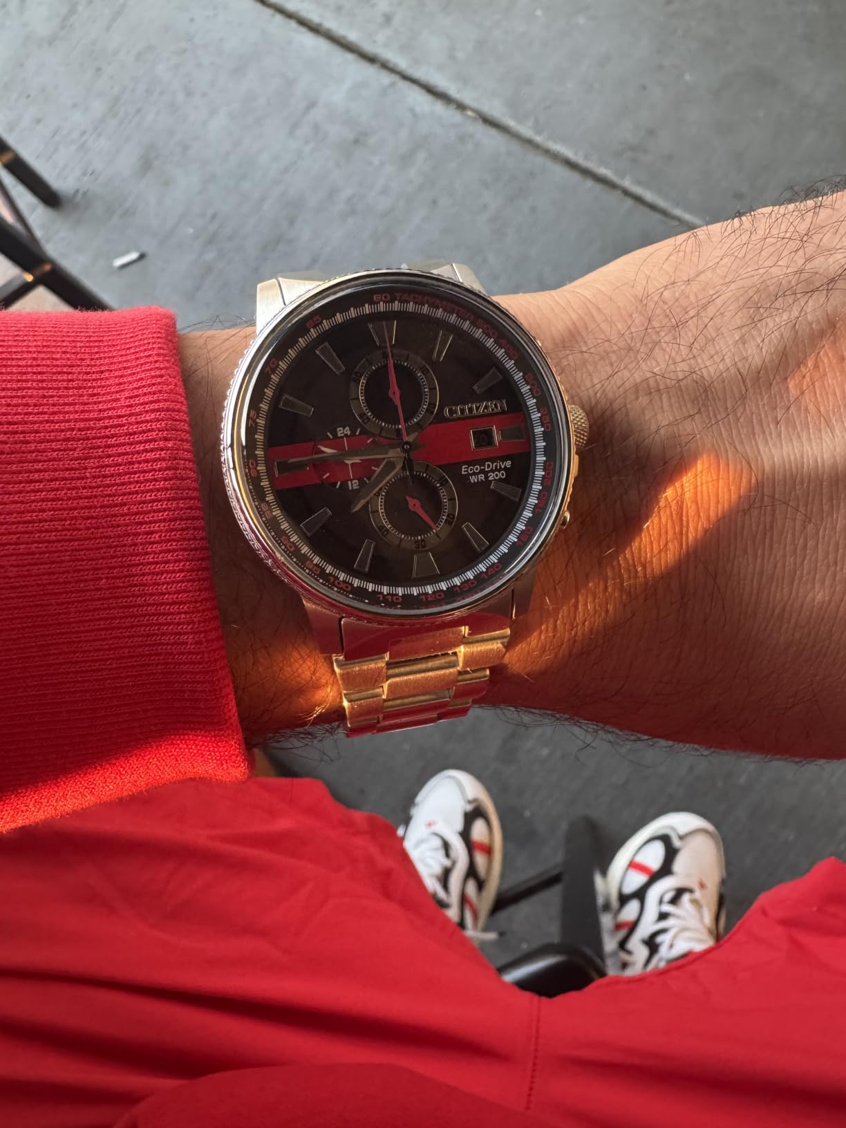 Citizen Men's Thin Red Line Watch Chronograph 200M WR Eco Drive CA0299-57E customer photo 1