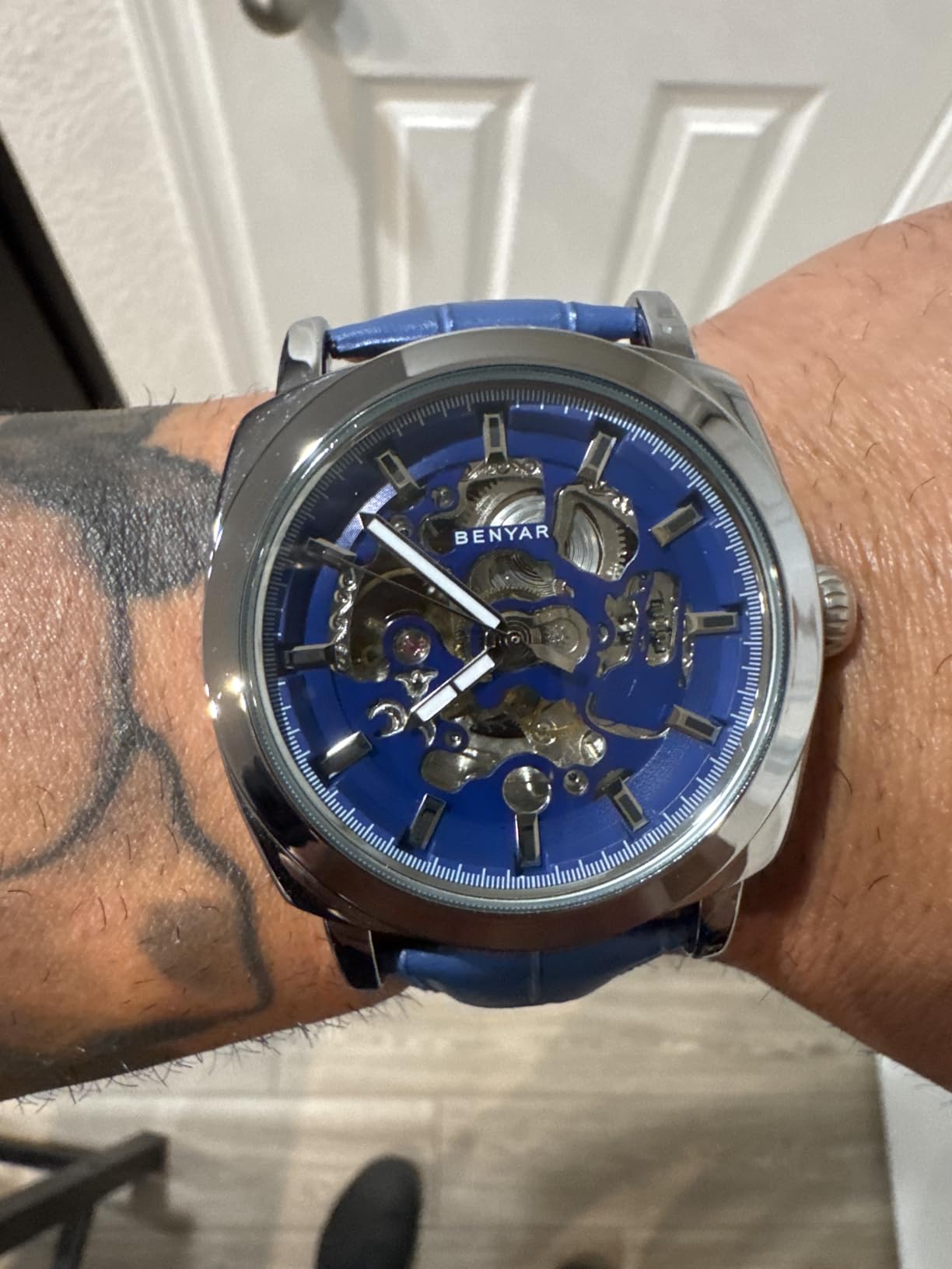 BENYAR Mens Automatic Mechanical Watches 45MM Skeleton Dress Watch customer photo 1