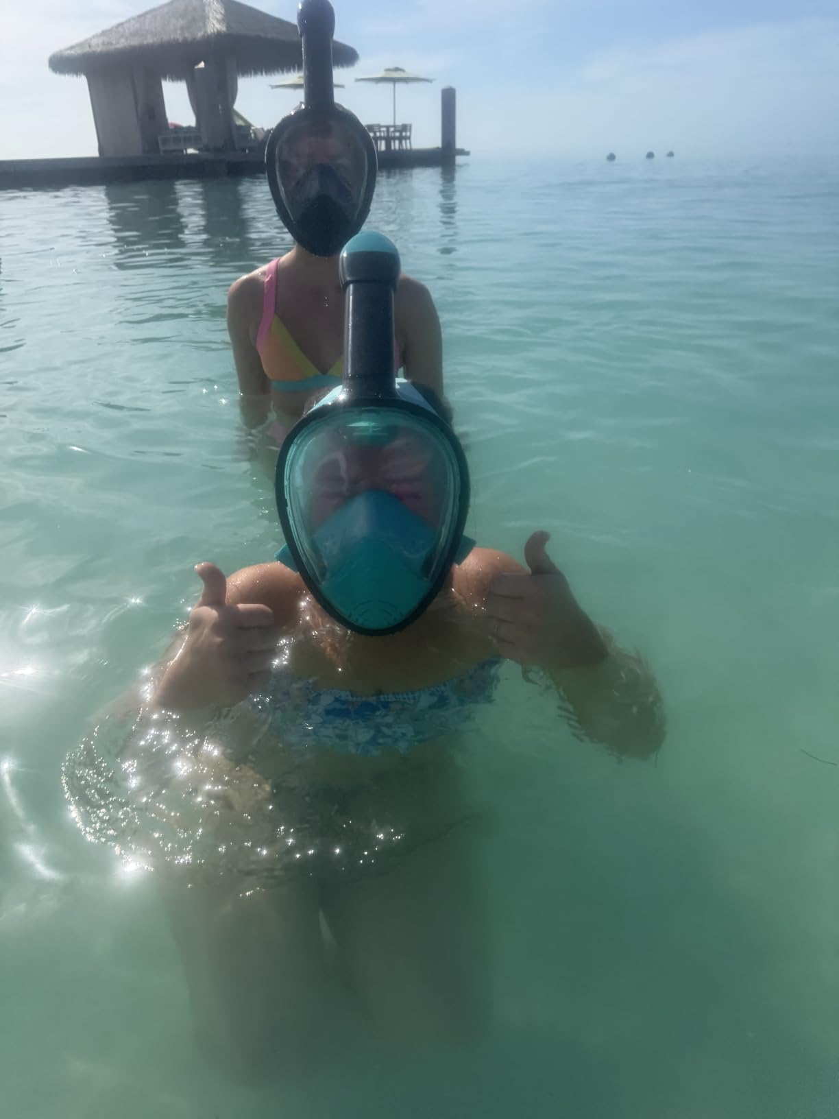 QingSong Full Face Snorkel Mask for Adults, Snorkeling Gear with Camera Mount, 180 Degree Panoramic View Snorkel Set Anti-Fog Anti-Leak customer photo 2